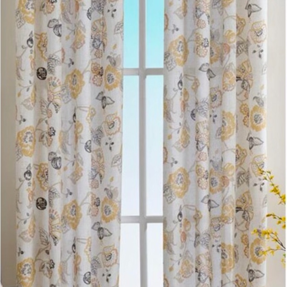 NWT Light Filtering Curtains - Cream and Brown 4 panels 50 in x 84 in. Each